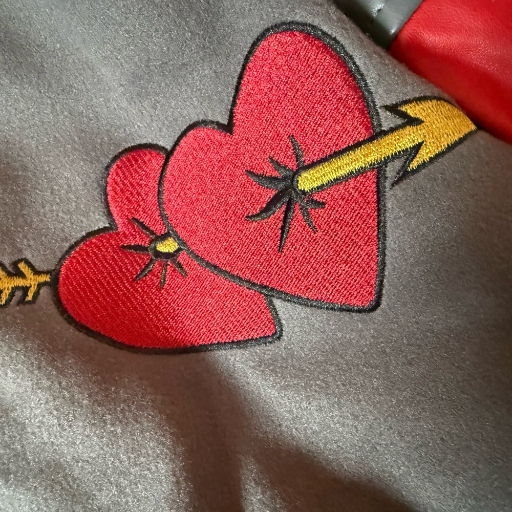 Forever 21 Gray Jacket with Red Accents